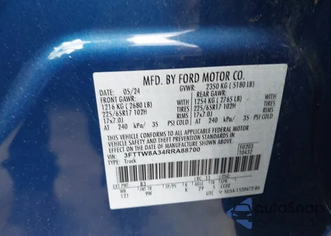 2024 Ford Maverick Xl z USA, uszkodzony, nr VIN 3FTTW8A34RRA88700